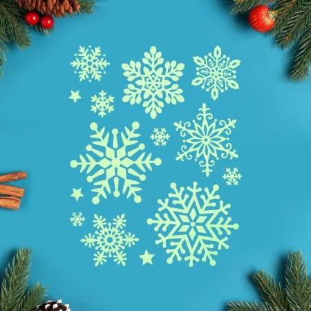 Stickers on the windows "New Year" snowflakes, 28 x 19 cm