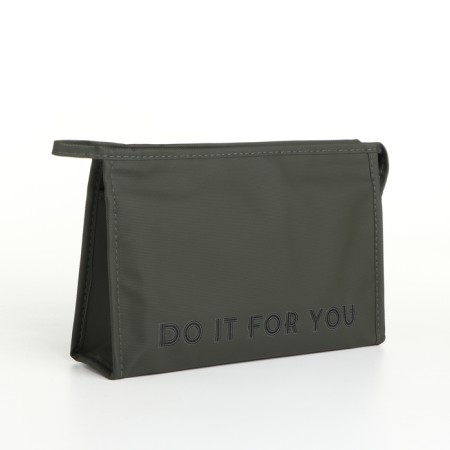 Cosmetic bag with lightning, khaki color