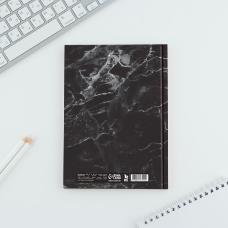 Diary in a solid cover A5, 80 sheets "Black Marble"-2
