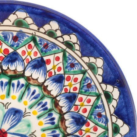 Plate of the Rishtan ceramics "Flowers", blue, flat, 15 cm-5