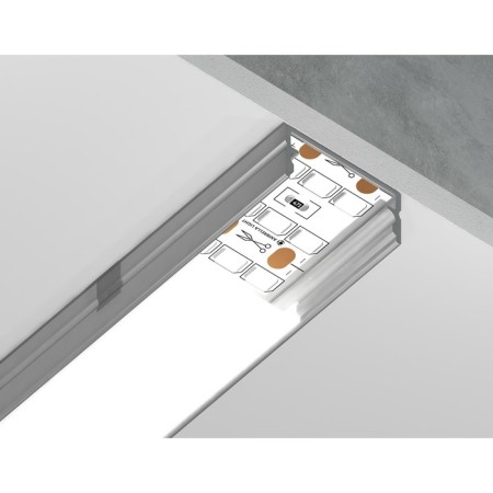 Profile aluminum overhead ambrella Illumination alum Profile, GP2001al, 2000x10x20.5 mm, silver color, matte divet