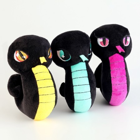 Soft toy "Snake", black-turquoise, for the New Year-4