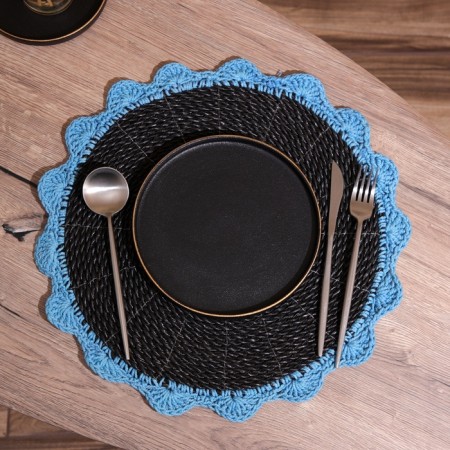 Wicker rug round 38 cm-5