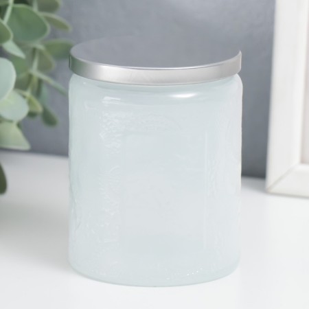 Bank for candles glass with a “flower” lid, cylinder 9x7x7 cm-1