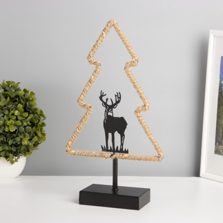 Lamp "New Year tree" Led 3haa Black 7x20x37cm