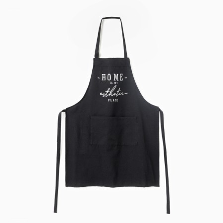 Apron Ethel "Home", Black Color, 60x75 cm, 50%HL, 50%flax