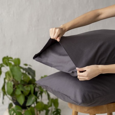 Set of pillowcases "era", size 50x70 cm, dark gray color, 2 pcs-1