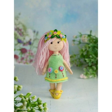 Set for creating a doll made of felt "girl Spring", height - 15 cm