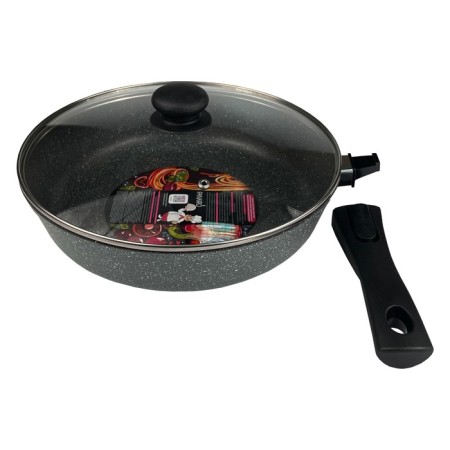 Deep frying pan Panairo Sogretta, removable handle, with a lid, cast aluminum, d = 26 cm-9