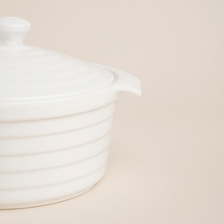 Sl -resistant ceramics pan Sl Home "Santorini", 750 ml, 19 × 16 × 7.5 cm, white color-3