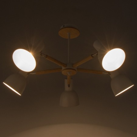 Svetogor chandelier "Project" 5x60W E27 white/beige-2