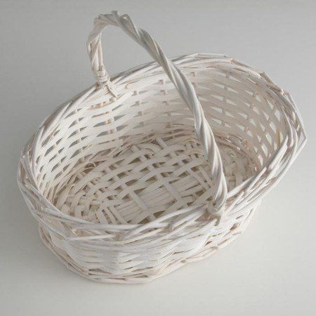 Wicker basket, willow, 30x21x12x25 cm, white-1