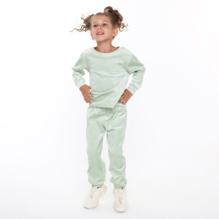 Pajamas for a girl, mint color, height 110 cm-1