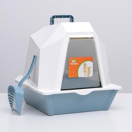 Cata toilet curly closed with a scoop, 54 x 37 x 40 cm, white-gray