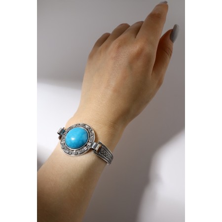 Assorted Bruck "turquoise world" circle, blue color in silver, l = 19 cm-6