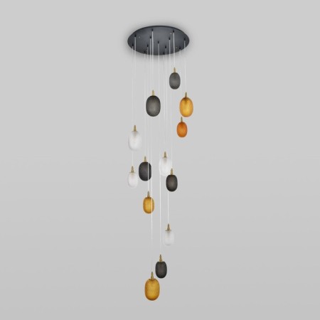 Suspended lamp Eurosvet PineApple 50266, E14, 13x40W, 700x700 mm, black color-1