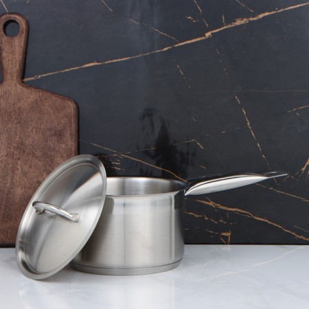 Stear, 2 l, d = 16 cm, h = 10 cm, metal cover, triple bottom, induction, silver color-1