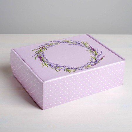 Gift folding box, packaging, “lavender”, 27 x 21 x 9 cm-1