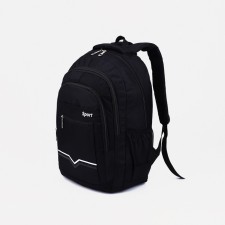 A backpack with a zipper, 2 external pockets, black color