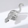 Ring "snake" ribbed, silver color, dimensionless