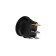 Round black switch with blue indication, 12 V, 20 A, 3 contacts