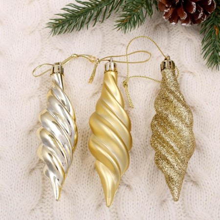 Jewelry decoration "Oblash shine" (set 6 pcs) 3x10 cm, gold