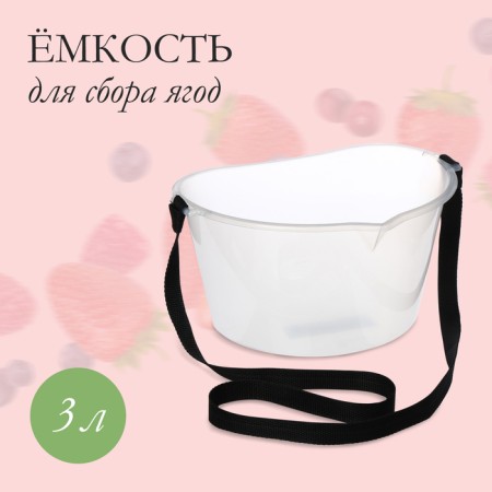 Berry collection capacity, 3 l, transparent