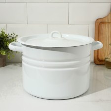 Cylindrical pan, 8 l, induction, white color