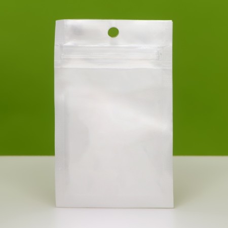 Zip-Lock PP, white, with a continuous window, flat, euros, 6 x 10 cm-2