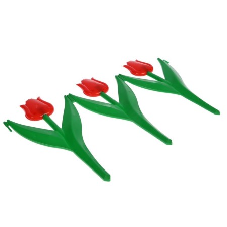Decorative fence, 30 × 225 cm, 5 sections, plastic, red flower, "tulip"-9