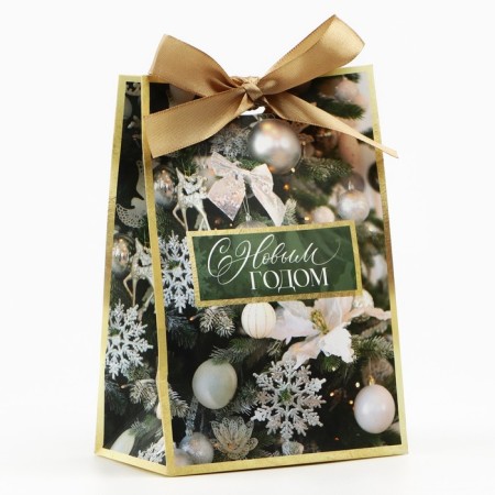Gift package with the tape "Winter", 13 x 19 x 9 cm, New Year-1