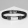 Bracelet Unisex "Style" rectangle with a pigtail, black color with silver, 22 cm