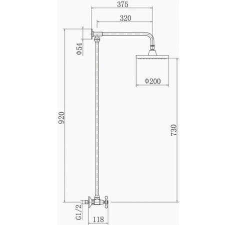 Shower system Fashun A2308, two -wound, tropical shower, chrome-1