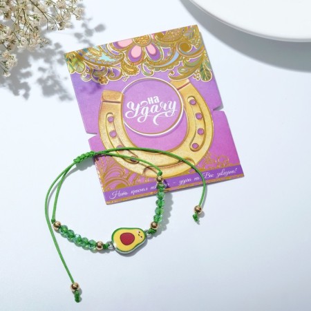 Bracelet "Beads" trend, sweet avocado, green, l = 7-1