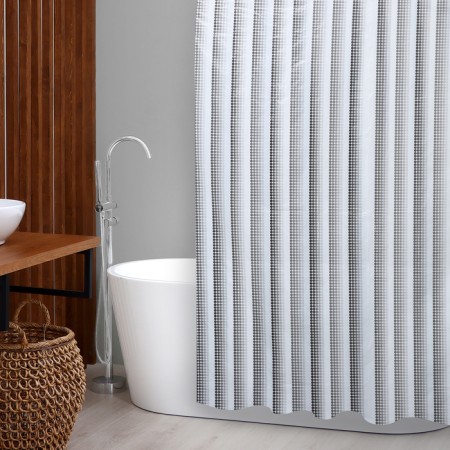 Bathroom curtain "Rhythm", 180 × 180 cm, white-black color