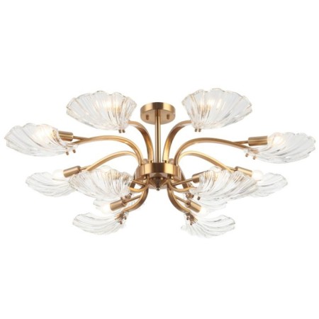 Ceiling chandelier Muschel 12XE14 40W, size 102x102x36.5 cm, bronze color-1