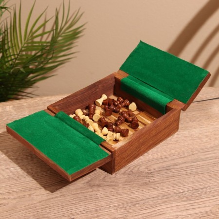Board game 2V1 (chess + backgammon) 15.5x15x5 cm, tree shisham-5