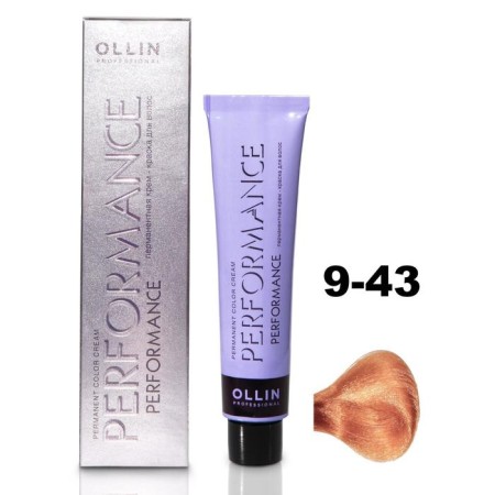 OLLIN PROFESSIONAL PERFORMANCE hair cream, tone 9/43 Blond Copper-golden, 60 ml