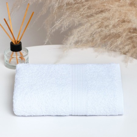 Terry towel 50x90 cm, white, 440 g/m2, cotton 100%