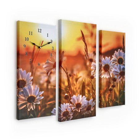 Carty clock, modular "chamomile at sunset", silent, 60 x 80 cm-2