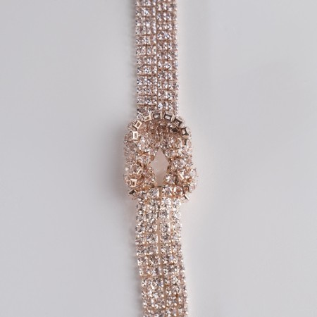 Set 2 subjects: earrings, pendant "Elegance" burn, white color in pink gold, 42 cm-6