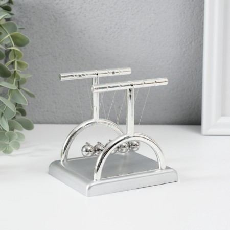 Newtonian pendulum "balls" silver 9x9x8 cm-1