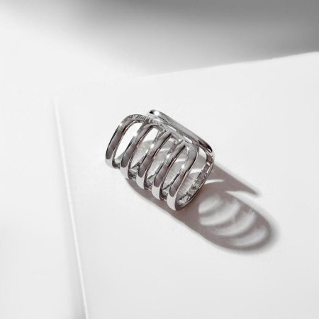 Earring "Kaff" Five stripes, color silver-1