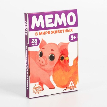 Настольная игра «Мемо. В мире животных», 28 карт, 3+-5