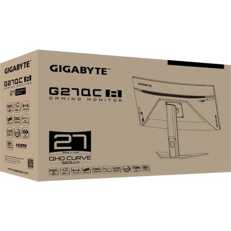 Монитор Gigabyte 27" G27QC A черный VA LED 1ms 16:9 HDMI M/M матовая HAS 250cd 178гр/178гр 2 10046-8
