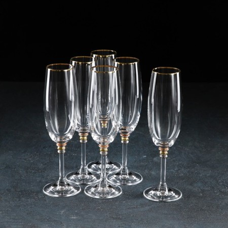 A set of glasses for champagne Bohemia Crystal Olivia, 190 ml, 6 pcs