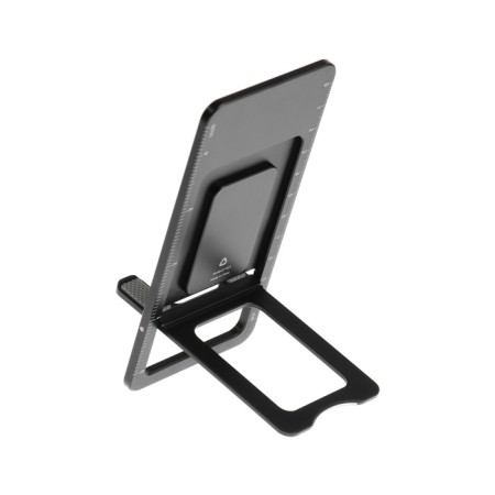 Phone stand, folding, metal, rubberized, black-2