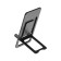 Phone stand, folding, metal, rubberized, black