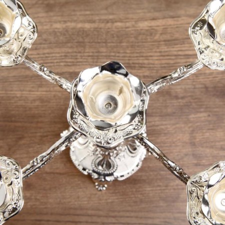 Summary Metal for 5 candles "Pattern" color silver 28x26x26 cm-3