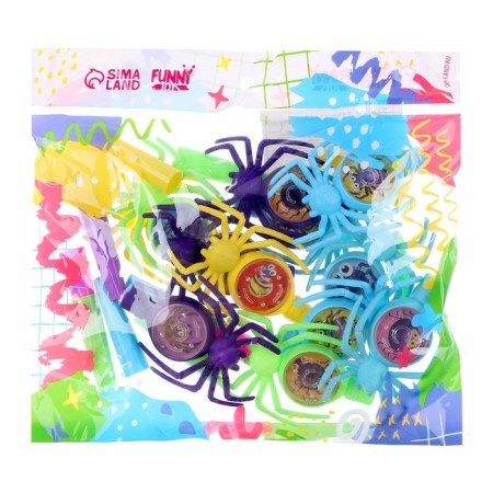 Whistle "Spider" with a puzzle, the color of mix-5